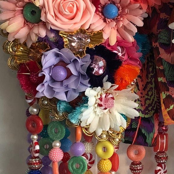 Handmade Candy/Flower Vest For Costume Party with gloves, earrings and barret - Picture 9 of 9